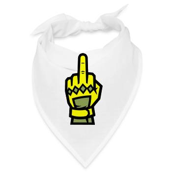 Mittelfinger Handschuh Gelb Symbol - Bandana - Weiß - Vorne