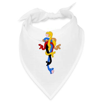 Schlangenbogen in stilisierten Farben - Bandana - Weiß - Vorne