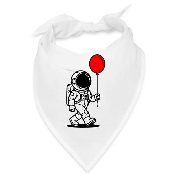 Astronaut mit Ballon - Bandana - Weiß - Vorne