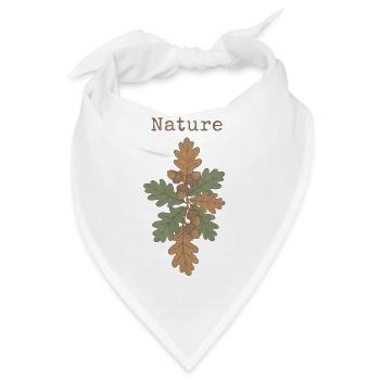 Eichenzweig Eicheln Eichenblatt Nature - Bandana - Weiß - Vorne