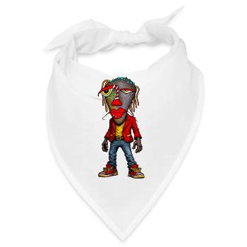 Vibrante Straßen-Porträt-Figur - Bandana - Weiß - Vorne