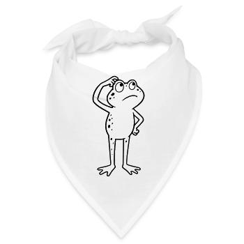 Verwirrter Frosch kratzt sich am Kopf  - Bandana - Weiß - Vorne