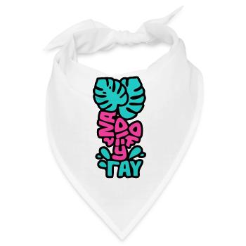 Vacay Vibes Schriftzug Grafik - Bandana - Weiß - Vorne
