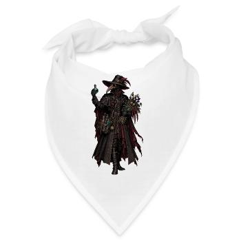 Pestdoktor mit Blumensträu - Bandana - Weiß - Vorne