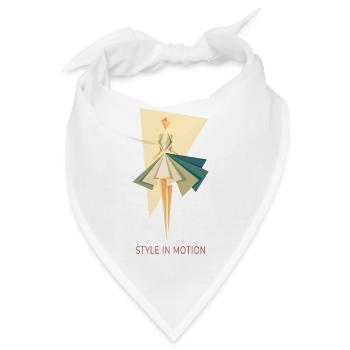 Style In Motion – Abstrakte Mode Illustration - Bandana - Weiß - Vorne