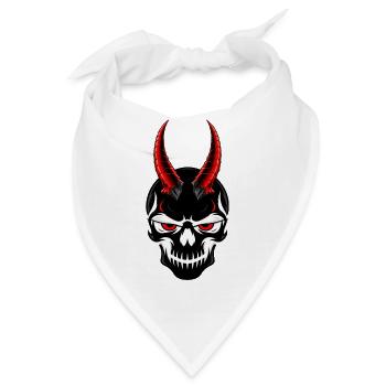 Dämonischer Schädel - Bandana - Weiß - Vorne