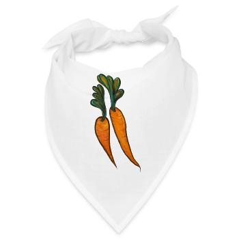 Aquarell Karottenduo-Illustration - Bandana - Weiß - Vorne