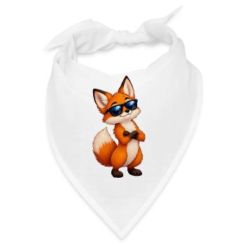 Fuchs mit Sonnenbrille Charme - Bandana - Weiß - Vorne