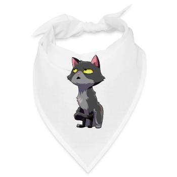 Katze Augenrollen Humor - Bandana - Weiß - Vorne