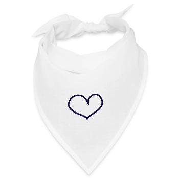 Schwarzes Herz Geschenkidee Herzchen - Bandana - Weiß - Vorne
