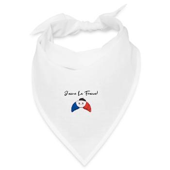 J'aime La France Croissant Geschenkidee Frenkreich - Bandana - Weiß - Vorne