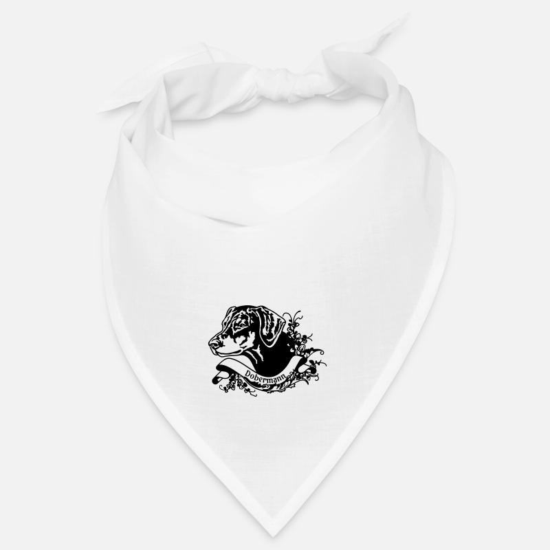 Doberman on Retro Banner No. 1 Bandana