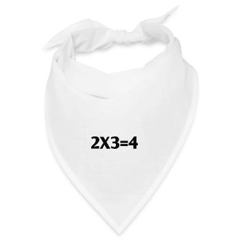 Zwei mal drei gleich vier Geschenkidee 2x3=4 - Bandana - Weiß - Vorne