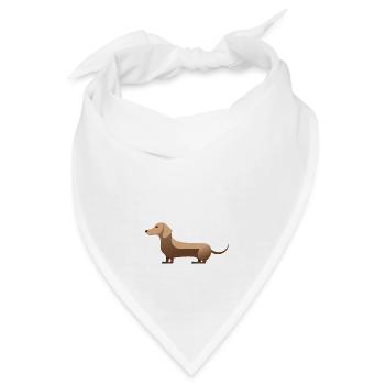 Kleiner süßer Dackel beige - Bandana - Weiß - Vorne