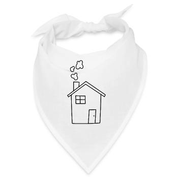 Haus Zuhause Gemütlich - Bandana - Weiß - Vorne