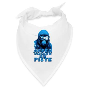 Ski Affen rocken die Piste - witzig Männer - Bandana - Weiß - Vorne