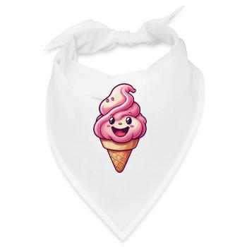 Lächelnde Eiskreation - Bandana - Weiß - Vorne