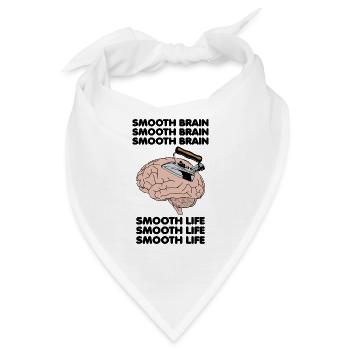 Glattes Gehirn Glattes Leben Lustig Seltsam spezifisches Meme - Bandana - Weiß - Vorne