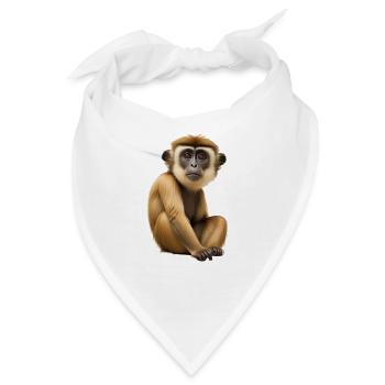 Gibbon-Äffchen - Bandana - Weiß - Vorne