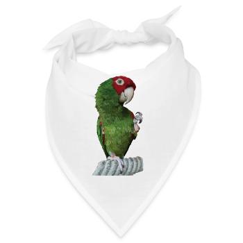Rothaariger Papagei - Bandana - Weiß - Vorne