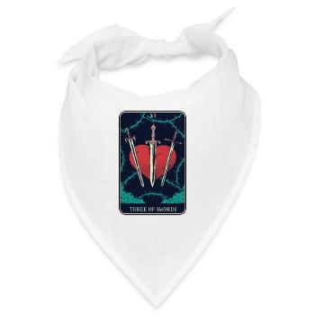 Tarot Karte Tarotkarte Three of Swords Karten lege - Bandana - Weiß - Vorne