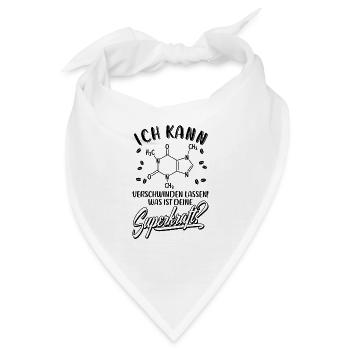 Coffein Kaffee Spruch Chemische Formel Lustig - Bandana - Weiß - Vorne