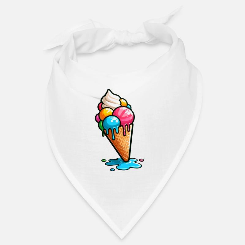 Cornets de glace Boules de crème glacée Cornet de crème glacée Crème glacée Bandana