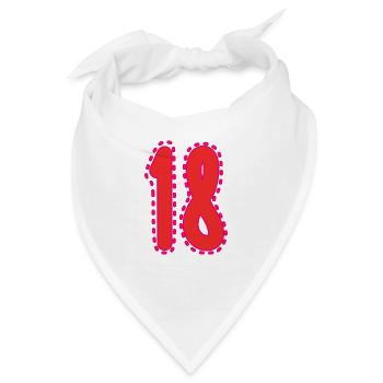 18. 18 JAHRE ALT. 18. JAHRESTAG. 18. GEBURTSTAG. - Bandana - Weiß - Vorne