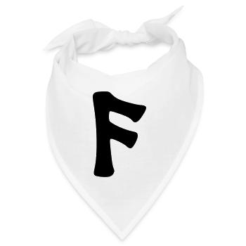 Keltische Symbole - Rune ANSUZ 1 - Bandana - Weiß - Vorne