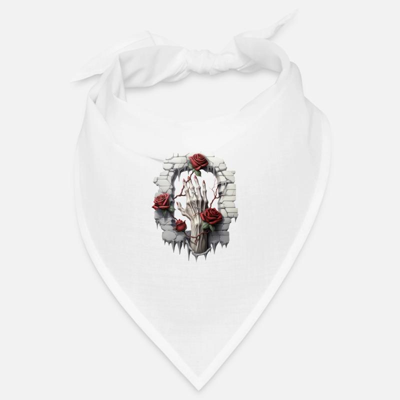 Rosen und Illustrationen: Eine Gothic-Sammlung - Bandana - Weiß