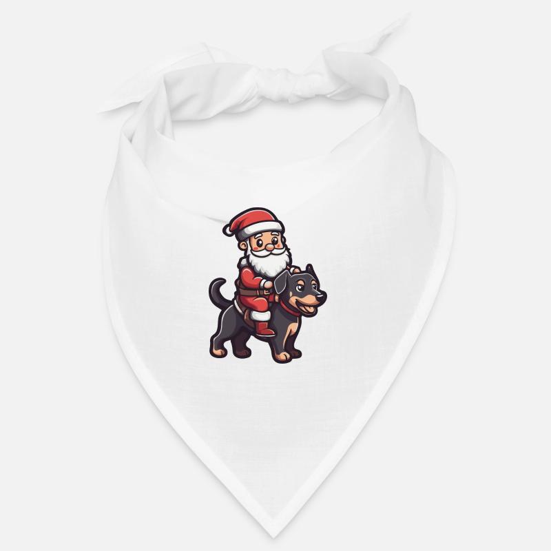 Dobermann Hund Weihnachtsmann Bandana