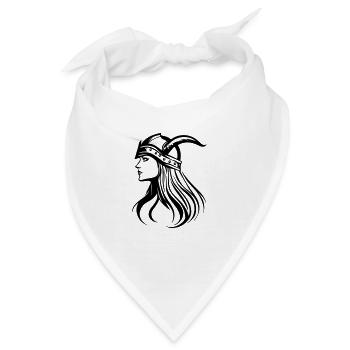 Wikinger Kriegerin Frau Kopf - Bandana - Weiß - Vorne
