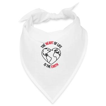 Das Herz des Lebens, ist die Erde(schwarz) - Bandana - Weiß - Vorne