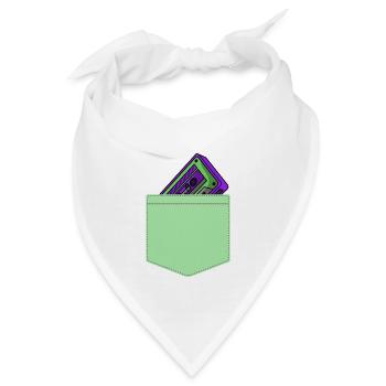 Kassette Musik Brusttasche 80er Geschenk Idee - Bandana - Weiß - Vorne