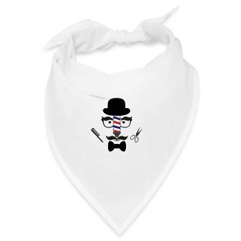 Barbier Haare Bart - Bandana - Weiß - Vorne