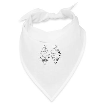 Sonne Berge Meer Mond - Bandana - Weiß - Vorne