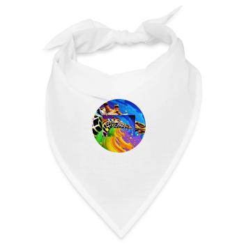 Farbenfrohe Giraffe - Bandana - Weiß - Vorne