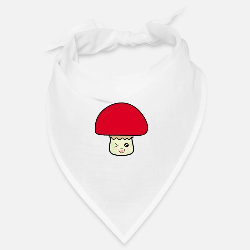 Champignon kawaii mignon rouge avec visage Bandana