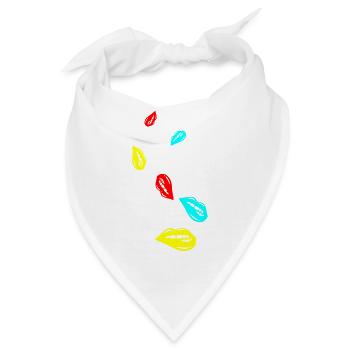 Lippen symbol - Bandana - Weiß - Vorne
