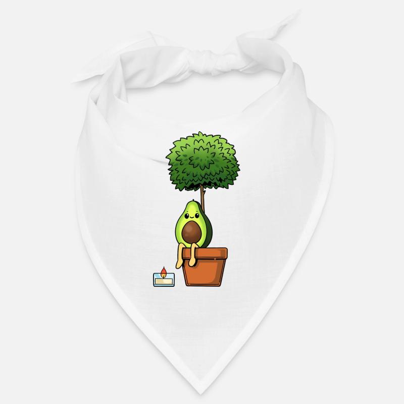 Avocado auf einer Pflanze mit einer Kerze Bandana