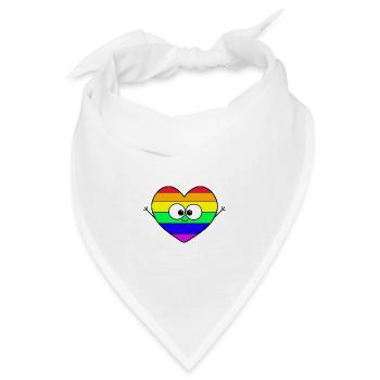 Regenbogen Herz - Bandana - Weiß - Vorne