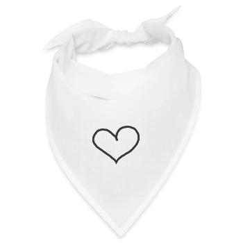 Schwarzes Herz Geschenkidee Black Heart - Bandana - Weiß - Vorne