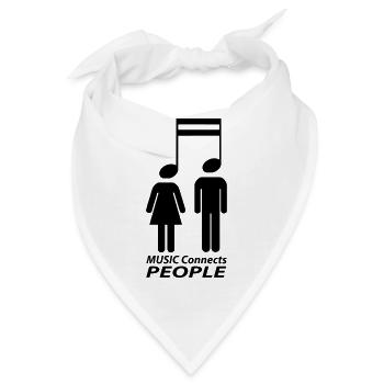 music connects people - Bandana - Weiß - Vorne
