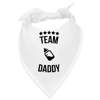 Team Daddy Vati Vater Fläschchen Milch - Bandana - Weiß - Vorne