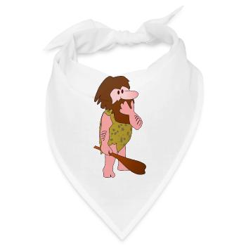 neandertaler hoehlenmensch caveman steinzeit11 - Bandana - Weiß - Vorne