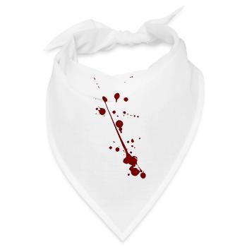Blut Spritzer Splatter Halloween - Bandana - Weiß - Vorne