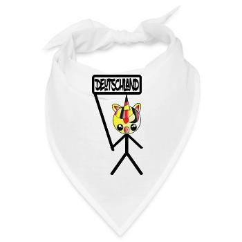 Lustiges Strichmännchen, Fußball Fan , Deutschland - Bandana - Weiß - Vorne