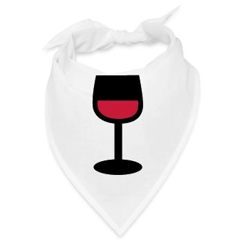 Wein Glas - Bandana - Weiß - Vorne