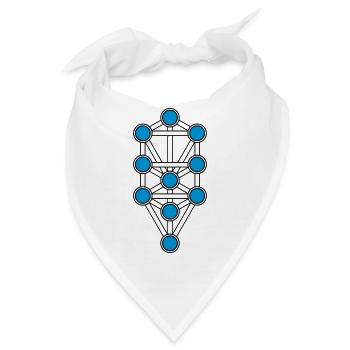 Baum des Lebens, Sephiroth, Kabbala, Schöpfung - Bandana - Weiß - Vorne