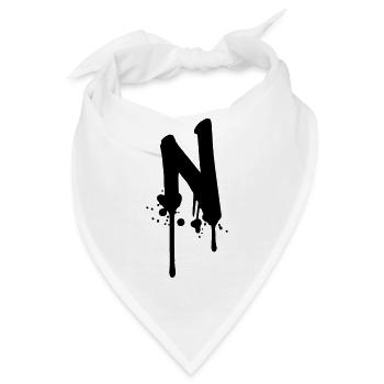 N Graffiti Tropfen Farbklex Spray - Bandana - Weiß - Vorne